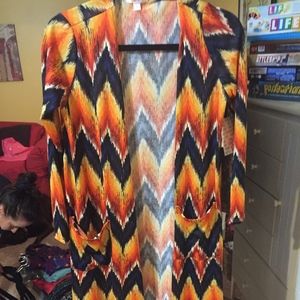 LulaRoe S Sarah Chevron Pattern Cardigan